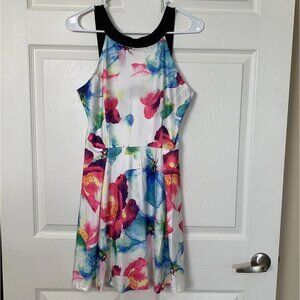 Fancyinn Floral Women’s Medium Fit And Flare Sleeveless Dress Colorful NWT